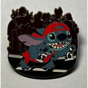 Disney DL Stitch Pin Running Track Suit Red Cap Silhouette Crowd 2006 49526